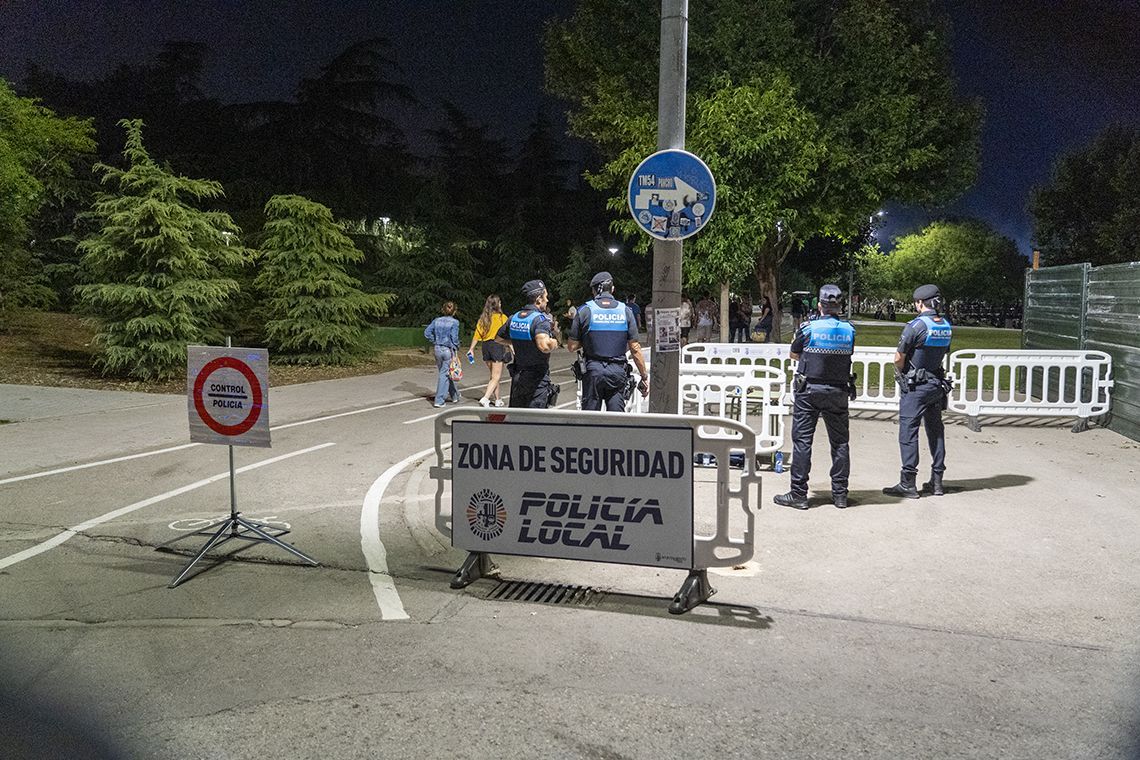 Control policial durante las pasadas Fiestas Populares 2024 de Torrejón de Ardoz.