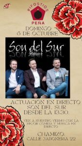 Cartel del concierto de Son del Sur en el Chamizo Pifostios
