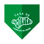 Pañuelo verde con el logotipo de la Casa de Andalucía de Torrejón de Ardoz